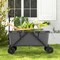 Costway Heavy-Duty Wagon Cart with Adjustable Handlebar Bottle Holders & Storage Pocket Coffee/Grey